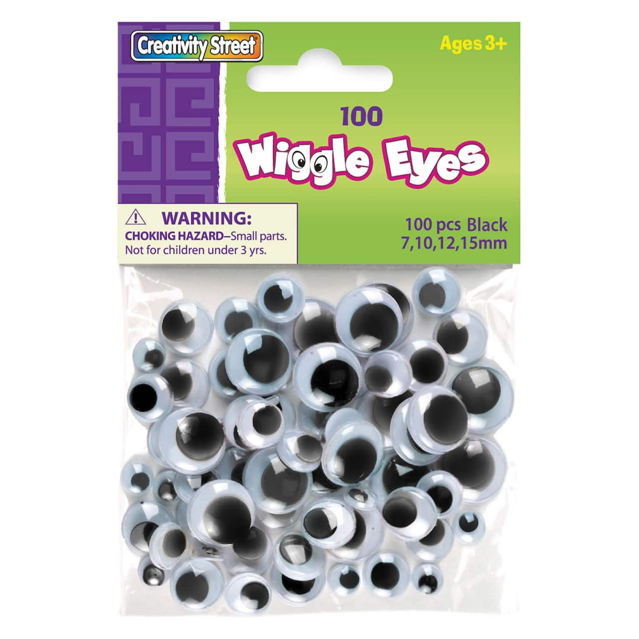 4 Packs: 6 Packs 100 ct. (2,400 total) Creativity Street&#xAE; Black Assorted Size Wiggle Eyes